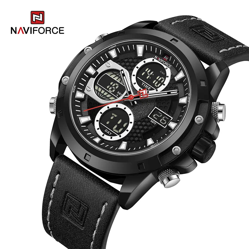 Naviforce NF9225 Dual-time Black Dial Men's Watch
